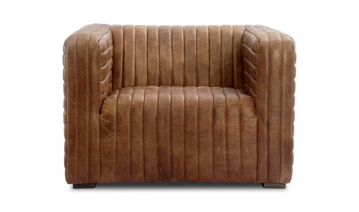 Moe's Home Collection Castle Open Road Brown Leather Chair
