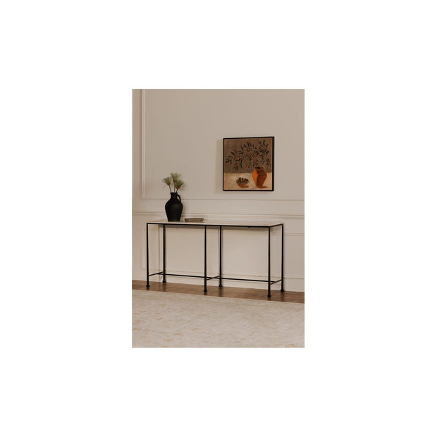 Moe’s Home Collection River Botticino Marble and Iron Console Table