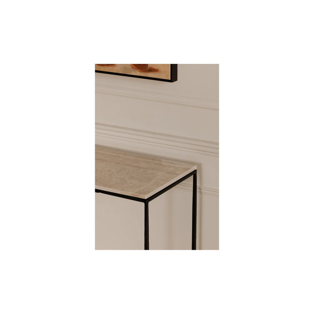 Moe’s Home Collection River Botticino Marble and Iron Console Table