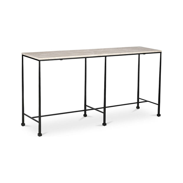 Moe’s Home Collection River Botticino Marble and Iron Console Table