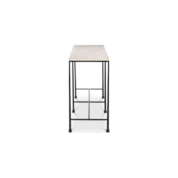 Moe’s Home Collection River Botticino Marble and Iron Console Table