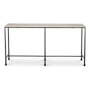 Moe’s Home Collection River Botticino Marble and Iron Console Table