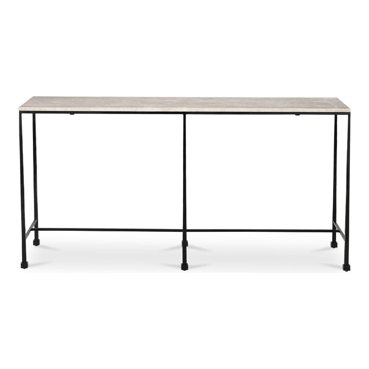 Moe’s Home Collection River Botticino Marble and Iron Console Table