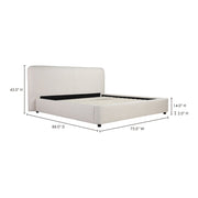 Moe's Home Collection Samara Cream Queen Bed