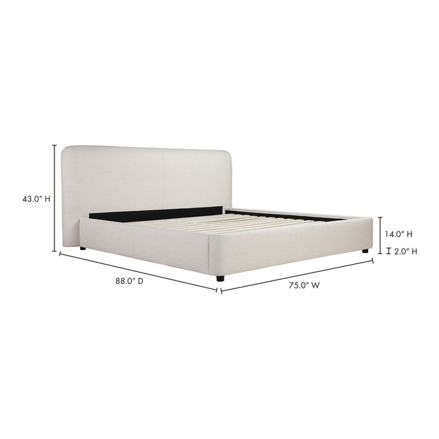 Moe's Home Collection Samara Cream Queen Bed