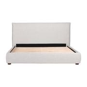 Moe's Home Collection Luzon Light Grey Upholstered King Size Bed With Tall Headboard