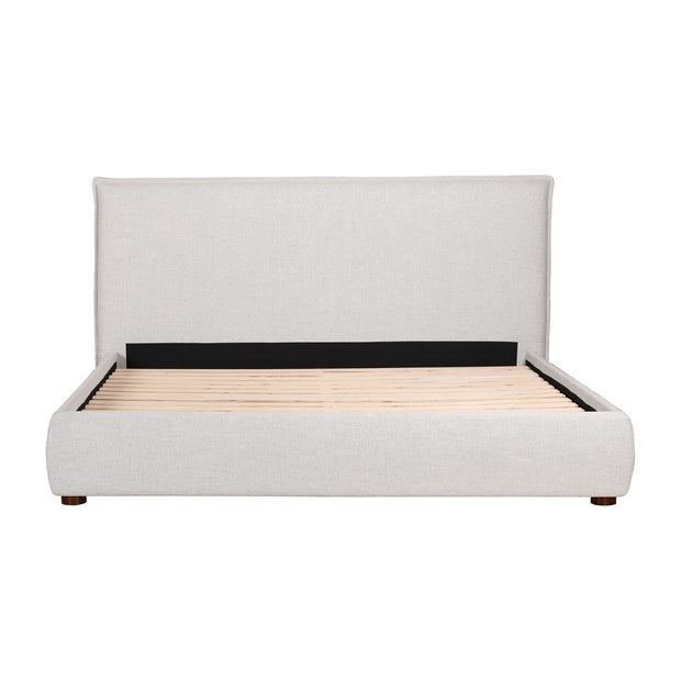 Moe's Home Collection Luzon Light Grey Upholstered King Size Bed With Tall Headboard