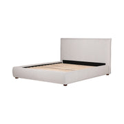 Moe's Home Collection Luzon Light Grey Upholstered King Size Bed With Tall Headboard
