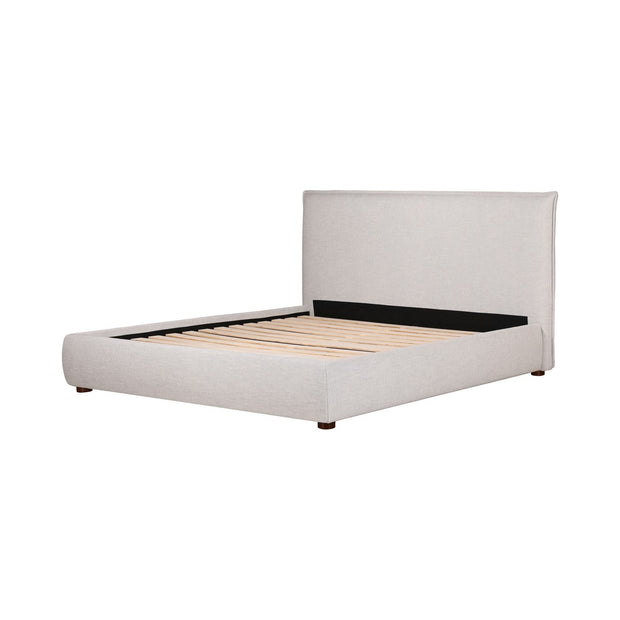 Moe's Home Collection Luzon Light Grey Upholstered King Size Bed With Tall Headboard