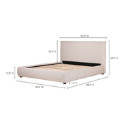 Moe's Home Collection Luzon Light Grey Upholstered King Size Bed