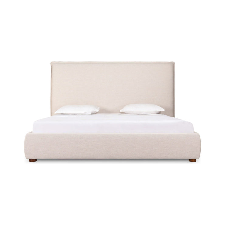 Moe's Home Collection Luzon Wheat Upholstered Queen Size Bed With Tall Headboard