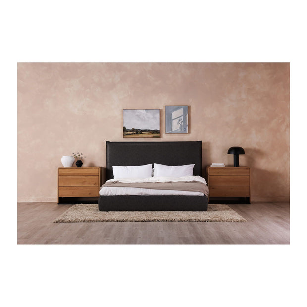 Moe's Home Collection Luzon Vegan Leather Upholstered King Size Bed With Tall Headboard