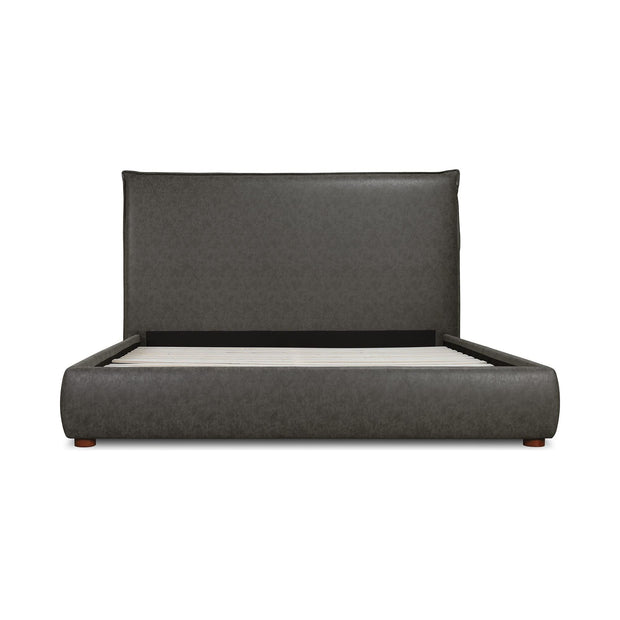 Moe's Home Collection Luzon Vegan Leather Upholstered King Size Bed With Tall Headboard