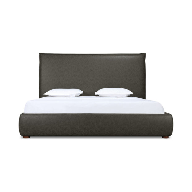 Moe's Home Collection Luzon Vegan Leather Upholstered King Size Bed With Tall Headboard
