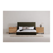 Moe's Home Collection Luzon Green Upholstered King Size Bed With Tall Headboard