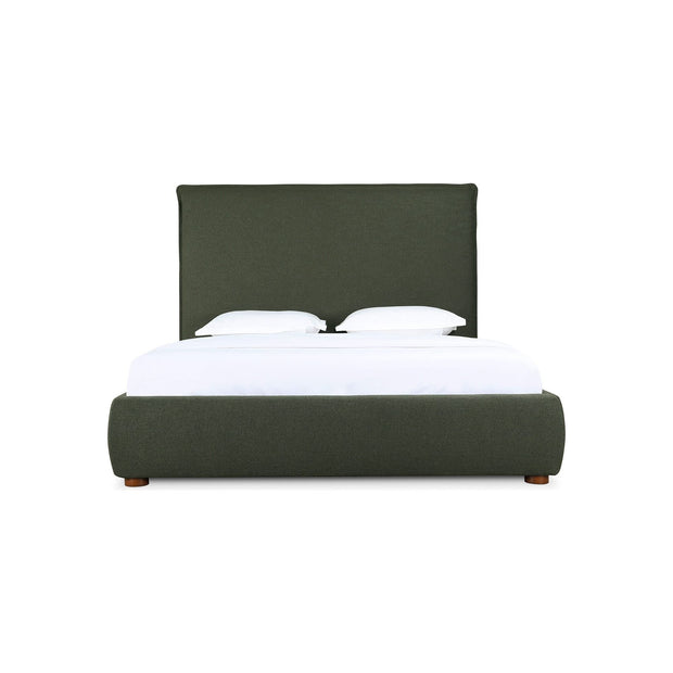 Moe's Home Collection Luzon Green Upholstered King Size Bed With Tall Headboard