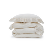 Pom Pom at Home Rowan Greige Crinkled Cotton Duvet Set  ~ Available in Twin, Queen and King Sizes