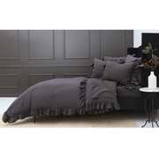 Pom Pom at Home Rowan Midnight Crinkled Cotton Duvet Set ~ Available in Twin, Queen and King Sizes