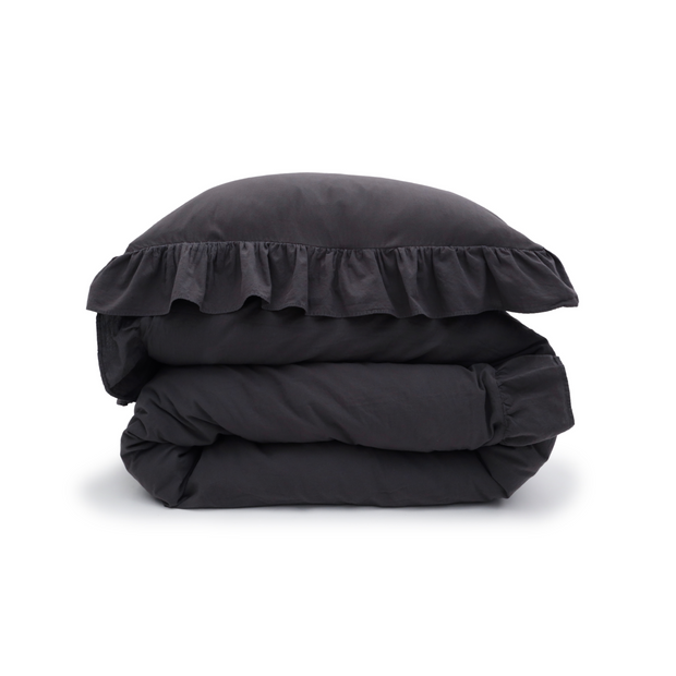 Pom Pom at Home Rowan Midnight Crinkled Cotton Duvet Set ~ Available in Twin, Queen and King Sizes