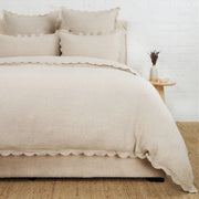 Pom Pom at Home Kelly Flax Linen Scalloped Duvet Cover & Pillow Shams ~ Available in Queen and King Sizes