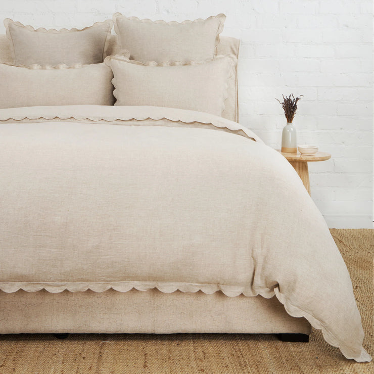 Pom Pom at Home Kelly Flax Linen Scalloped Duvet Cover & Pillow Shams ~ Available in Queen and King Sizes