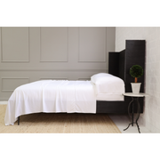 Pom Pom at Home Sheena Bamboo Sateen Sheet Set ~ White ~ Available in Twin, Queen and King Sizes