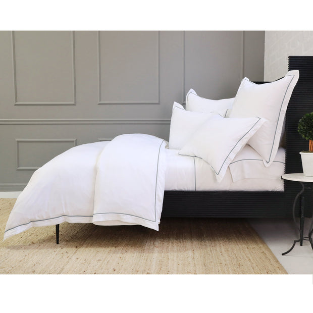 Pom Pom at Home Sheena Bamboo Sateen Duvet Cover Set ~ Ocean Piping ~ Available in Twin, Queen and King Sizes