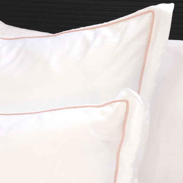 Pom Pom at Home Sheena Bamboo Sateen Duvet Cover Set ~ Pink Piping ~ Available in Twin, Queen and King Sizes