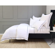 Pom Pom at Home Sheena Bamboo Sateen Duvet Cover Set - Navy Piping ~ Available in Twin, Queen and King Sizes