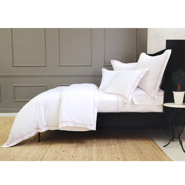 Pom Pom at Home Sheena Bamboo Sateen Duvet Cover Set ~ Pink Piping ~ Available in Twin, Queen and King Sizes
