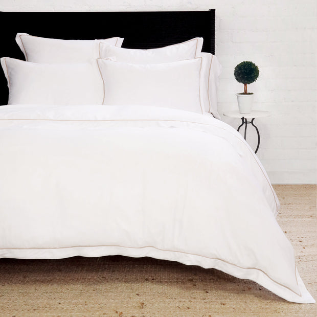 Pom Pom at Home Sheena Bamboo Sateen Duvet Cover Set  ~ Sand Piping ~ Available in Twin, Queen and King Sizes