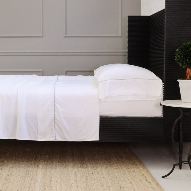 Pom Pom at Home Sheena Bamboo Sateen Sheet Set ~ Sea Glass Piping ~ Available in Twin, Queen and King Sizes