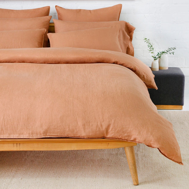 Pom Pom at Home Parker Terracotta Linen Duvet Cover Set ~ Available in Twin, Queen and King Sizes