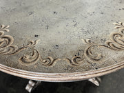 Casa Bonita Peruvian Hand-Painted and Carved Wood 60” Round Torino Dining Table in Rustic Plata