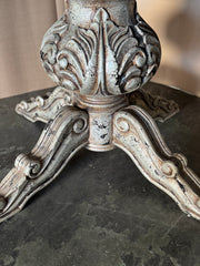 Casa Bonita Peruvian Hand-Painted and Carved Wood 60” Round Torino Dining Table in Rustic Plata