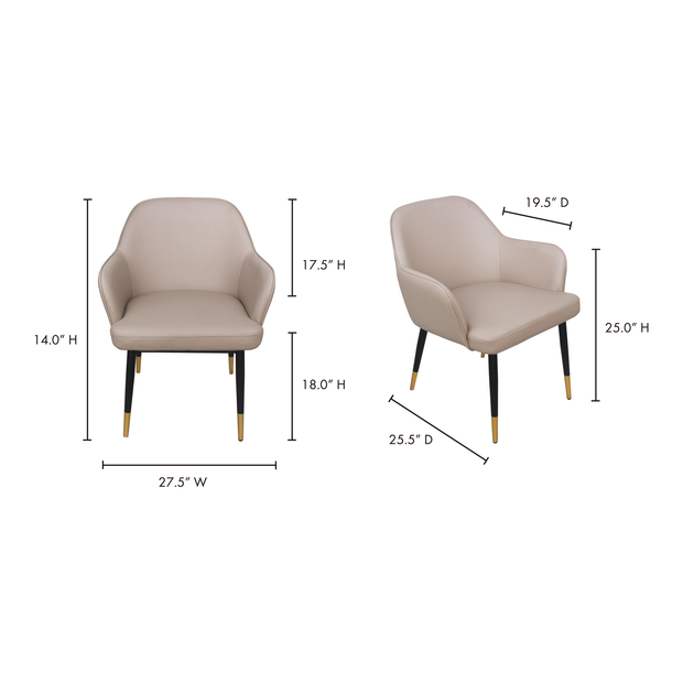 Moe’s Home Collection Berlin Taupe Accent Chair