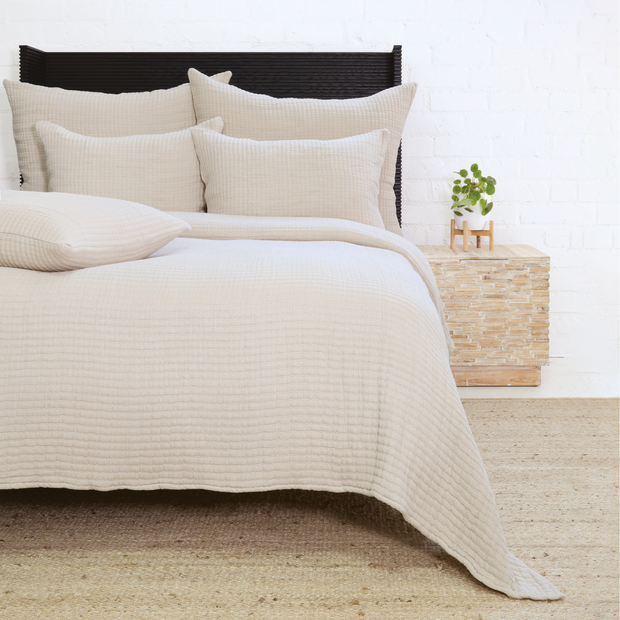 Pom Pom at Home Vancouver Natural Coverlet and Pillow Shams ~ Available in Twin, Queen and King Sizes