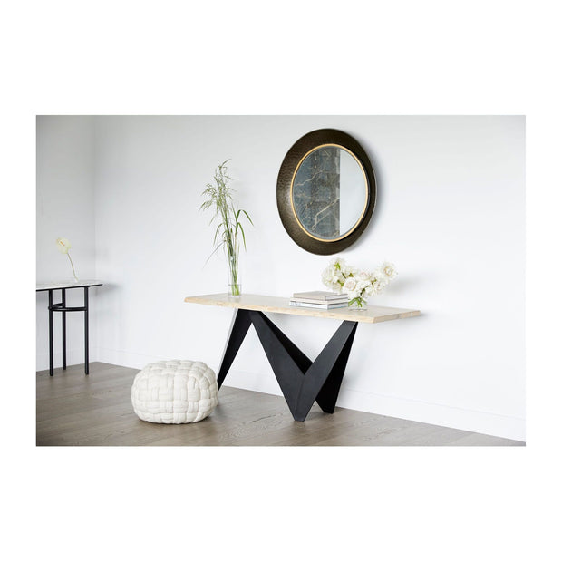Moe’s Home Collection Bird Live Edge Console Table With Iron Base