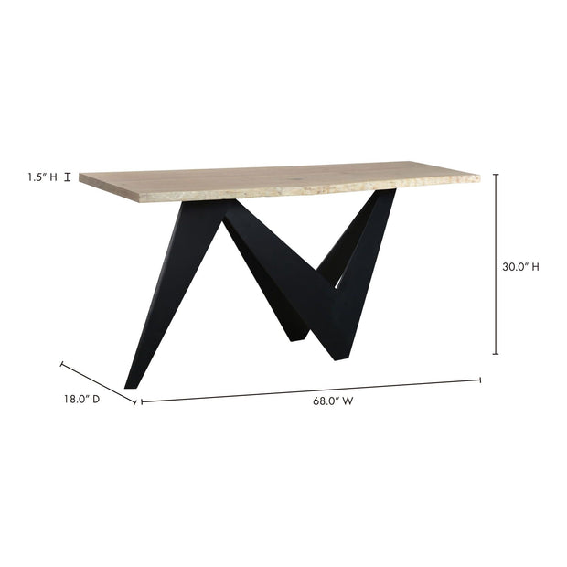 Moe’s Home Collection Bird Live Edge Console Table With Iron Base
