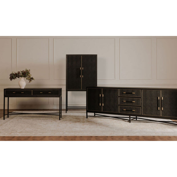 Moe’s Home Collection Mako Black Shagreen Console Table