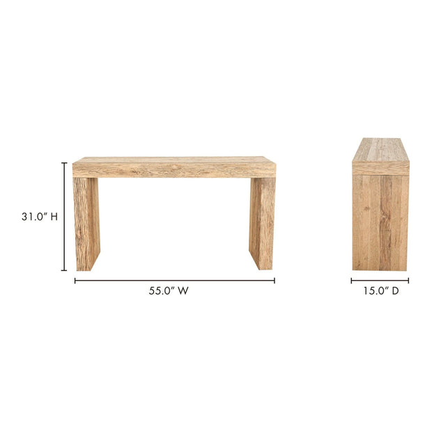 Moe’s Home Collection Evander Natural Reclaimed Wood Console Table