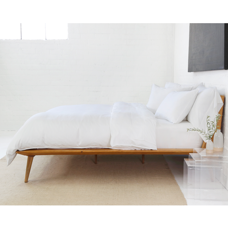 Pom Pom at Home Parker White Cotton Sateen Duvet Cover Set ~ Available in Twin, Queen and King Sized