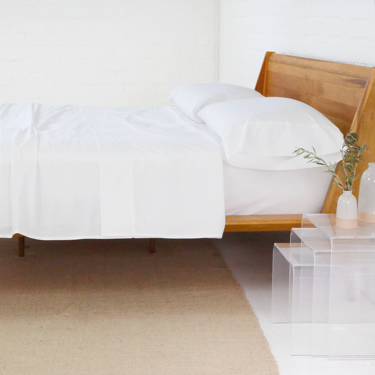 Pom Pom at Home Cotton Percale White Sheet Set ~ Available in Twin, Queen and King Sizes