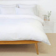 Pom Pom at Home Parker White Cotton Sateen Duvet Cover Set ~ Available in Twin, Queen and King Sized