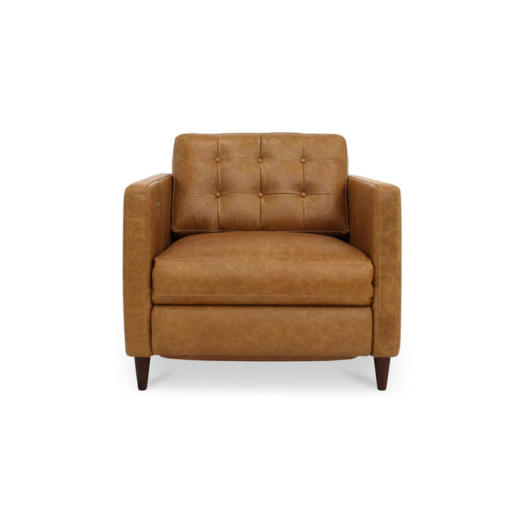 Moe's Home Collection Bridgers Tan Leather Power Recliner Chair