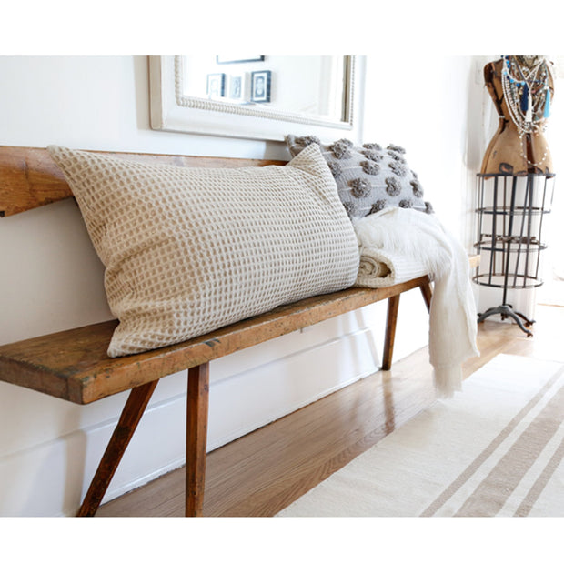 Pom Pom at Home Zuma Natural Waffle Weave Blanket and Pillow Shams ~ Available in Twin, Queen and King Sizes