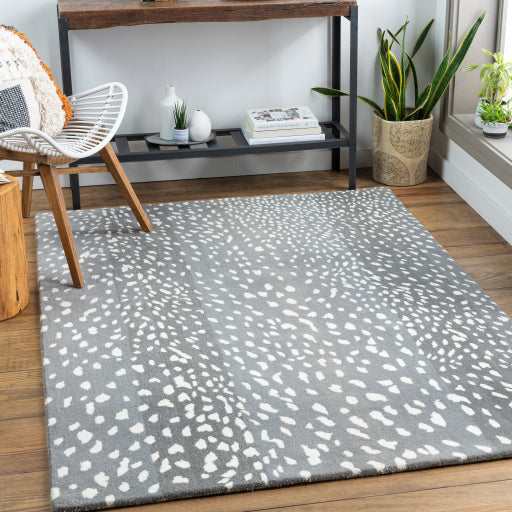 Surya Rugs Athena Collection Gray, Light Gray & Cream Animal Print Area Rug ATH-5163