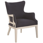 Uttermost Gordonston Regatta Blue Fabric White Wood Accent Armchair