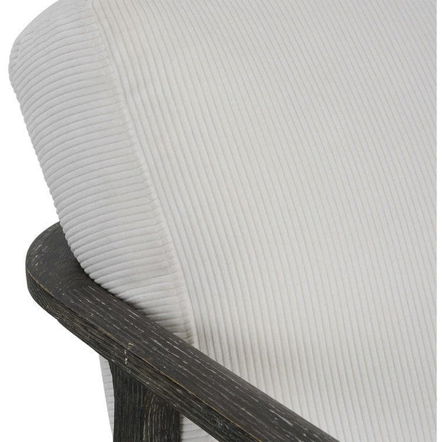 Uttermost Brunei White Fabric Dark Expresso Wood Modern Accent Chair