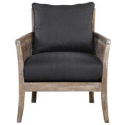 Uttermost Encore Dark Gray Fabric Cane Armchair